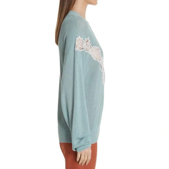 See by Chloé Chevron Lace Sweater Size XL New with FLAW - Picture 3 of 16